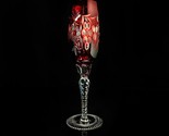 Ajka Marsala Ruby Red  Crystal Champagne Flute 9&quot; Tall - £137.48 GBP