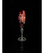 Ajka Marsala Ruby Red  Crystal Champagne Flute 9" Tall - £137.13 GBP