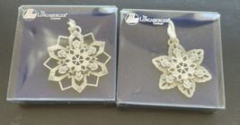 Longaberger Snowflakes, Set of 2 Pewter Snowflake Ornaments - £15.78 GBP