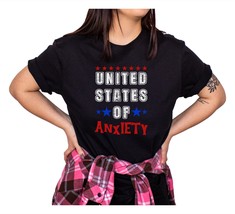 United States Of Anxiety Funny Short Sleeve Shirt - £23.56 GBP