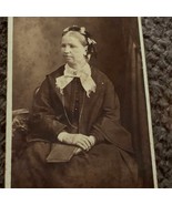 Early Victorian Antique Photo Black and White Woman Lady Sitting Photogr... - £29.31 GBP