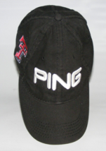 Ping Apparel Embroidered Youth Black Texas Tech Golf Hat Cap Logo 100 % Cotton - £11.78 GBP