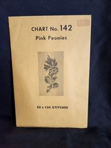 Vtg rare Babs Fuhrmann petit point Chart No. 142 Pink Peonies 52x134 - £18.62 GBP