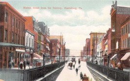 Harrisburg Pennsylvania~Market Street From The Subway~J B Hoffman Postcard 1908 - £4.79 GBP