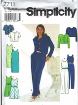 Misses' Dress, Jumpsuit & Jacket 1997 Simplicity Pattern 7711 Sizes 6-8-10 Uncut - $12.00