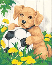 Puppy   soccer ball cross stitch pattern thumb200