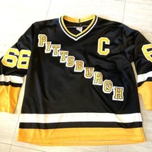 Vintage Starter Pittsburgh Penguins Black Mario Lemieux  #66 Jersey L - $109.84