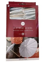 Umbrella Picks “Parasol Picks” 120 Pieces Silver Fruity Island Drink Dec... - $9.61
