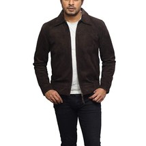 Leather Jacket Mens Biker Coat Motorcycle Vintage Men Bomber Lambskin Brown 194 - $126.17