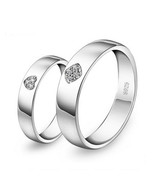 Heart Celebrity Diamond Wedding Bands Set with Names Engraved - €38,49 EUR