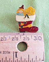 Santas Boot with Toys Holiday Christmas Lapel Pin Red Enamel Gold Tone - £5.51 GBP