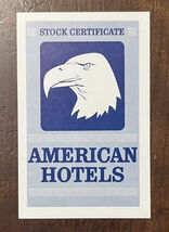 1962-95 ACQUIRE Game Parts Original 1976 American Hotels Stock Certificate - $0.89