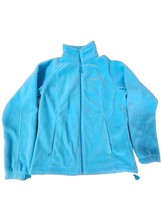 Columbia Jacket Turquoise Teal Blue Fleece Womens Medium Blue Full Zip Warm - $22.00