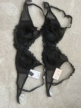 Set Of Two New Lili And Zoe Womens LilySilk and Lace Soft Bra Black Size US 38 D - £39.47 GBP