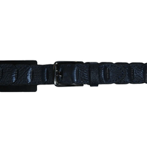 Men Genuine Leather Belt PIERO ROSSI Turkey Crocodile print Hand Stitch #69 navy image 3