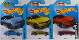 2015/2016 Hot Wheels BMW M4 (Blue/Gold/Red) Complete Set of 3! - £34.45 GBP