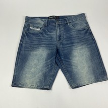 Ecko Unltd Mens Baggy Fit Bermuda Denim Shorts Size 36 Blue - £18.36 GBP