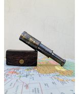 Brass Telescope with Leather Box for Adults &amp; Kids, Vintage Maritime Exp... - $19.59