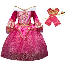 DH Sleeping Beauty Princess Aurora Girls Costume Dress Cosplay Accessories 9-10 - £19.83 GBP