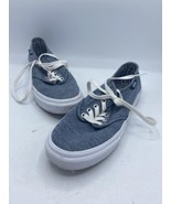  VANS Canvas Lace-Up Shoes Sneakers Blue Off the Wall TB4R Women&#39;s 6.5 E... - £23.45 GBP