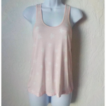 Honeydew Pink Pajamas Tank Top with White Stars and Lace Women size Smal... - $12.86