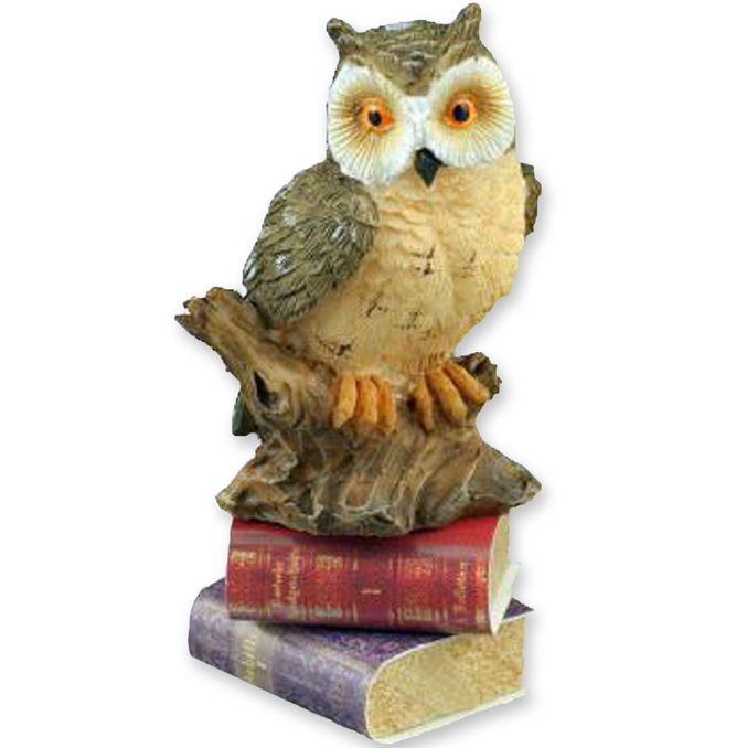 Master Owl Statue with Books 1.798/6 Decor Reutter DOLLHOUSE Miniature - £13.41 GBP