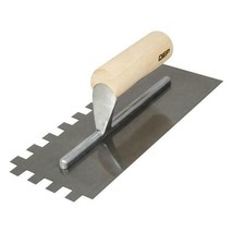QEP Traditional Carbon Steel Notched Flooring Trowel w/Wood Handle 1/2x1... - £4.66 GBP