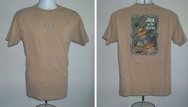 Jack Daniels Whiskey On the Rocks T Shirt Mens Medium Tan - $21.73