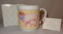 Pig Mug Coffee Cup Bonnet Piglet Creative Circle #8120 in Box Country 11 oz Pink - £23.49 GBP