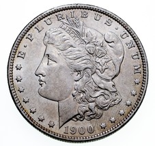 1900-O/CC Silver Morgan Dollar in AU Condition, Nice Mint Error, All White - £373.16 GBP