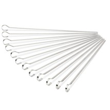 12 Shish Kabob Skewers Stainless Steel - Flat, Wide, 14.5&quot; Barbecue (Bbq Accesso - £20.83 GBP