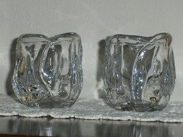 Tulip 24% Lead Crystal Votive Cup Tea Light Votive Glass Candle Holders Set - $29.00