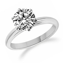 1.50 Ct LC Moissanite Solitaire Engagement Ring 14K White Gold Plated Silver - £68.01 GBP