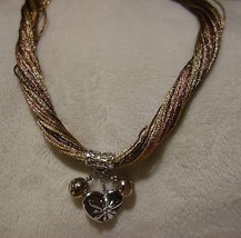 ANGELIQUE DE PARIS Three Tone Bronze Heart Necklace gold brown tone NEW - £120.50 GBP