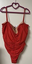 J Crew Red Ruched sweetheart one-piece Removable Straps &amp; Padding Size 24 - $59.99