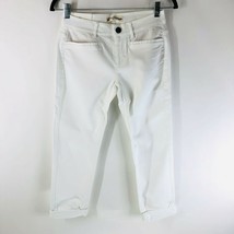 J Jill Denim Jeans Slim Boyfriend Straight Leg Crop Cuffed White Size 0 Petite - £14.25 GBP