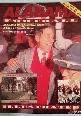 1993 Alabama Football Illustrated vs Louisiana Tech Game Program 9.25.93 - $6.90
