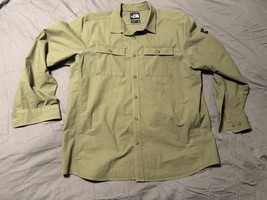 The North Face Men’s XL Long Sleeve Olive Green Utility Shirt 98% Cotton - $19.67