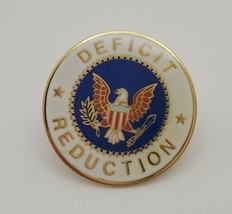 Deficit Reduction Lapel Hat Pin Amercan Eagle Crest Round Pin - $16.63