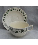 3 HOMER LAUGHLIN SYLVAN COFFEE CUP SAUCER SETS GREEN IVY LEAVES BRITTANY... - £13.00 GBP