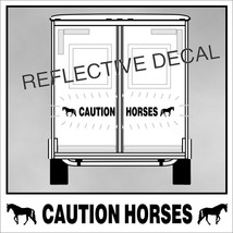 Caution Horses Reflective Decal Sticker Trotter Walker Horse Truck Trailer B - £23.54 GBP