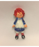 Vintage Hallmark Raggedy Ann pin plastic 1975 Bobbs Merrill 2.5&quot; tall - £3.90 GBP