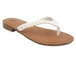 Style &amp; Co Women Braided Flip Flops Brandiie Size US 9M White Smooth - $25.74