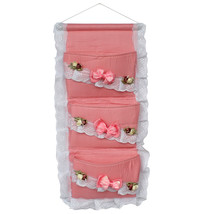 [Polka Dot &amp; Lace] Pink/Wall Hanging/ Wall Baskets(11*22) - £11.73 GBP