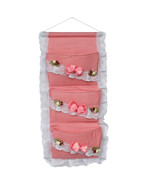 [Polka Dot &amp; Lace] Pink/Wall Hanging/ Wall Baskets(11*22) - £11.93 GBP