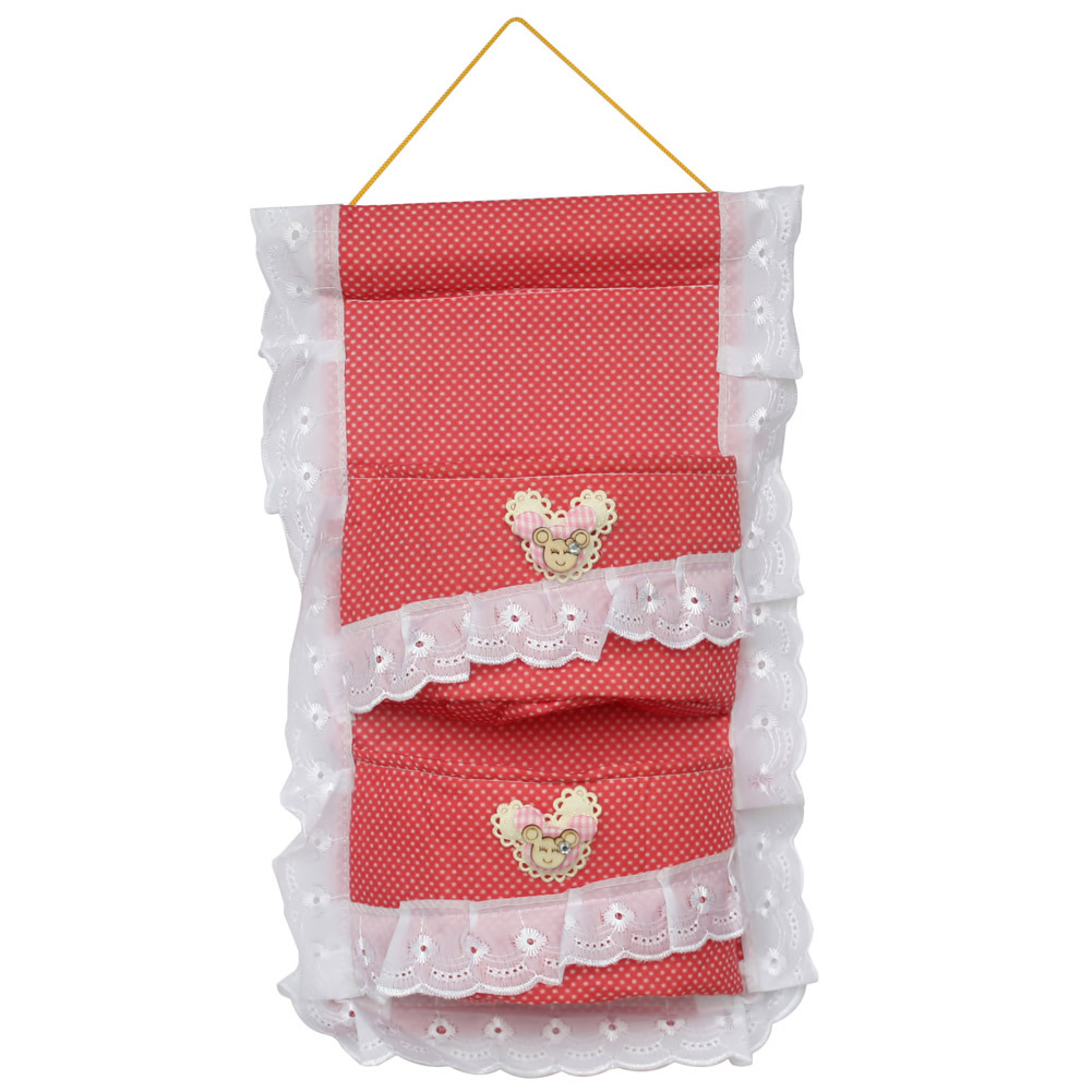 [Polka Dot & Lace] Red/Wall Hanging/ Wall Baskets (9*16)