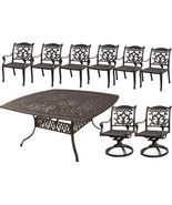 9 piece square outdoor dining set heavy cast aluminum patio furniture Sunbrella - $2,662.31
