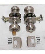 2 New Kwikset Keyed Alike Brushed Nickel Entry Locks ~ Only 1 Key ~ No Box - $48.00 CAD