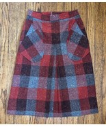 Vintage Speckled Burnt Orange Plaid Skirt XS Small Cottagecore Academia ... - $44.55