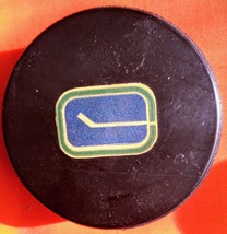 2- VANCOUVER CANUCKS NHL VINTAGE OFFICIAL GAME PUCK APPROVED VICEROY MFG. - $140.00